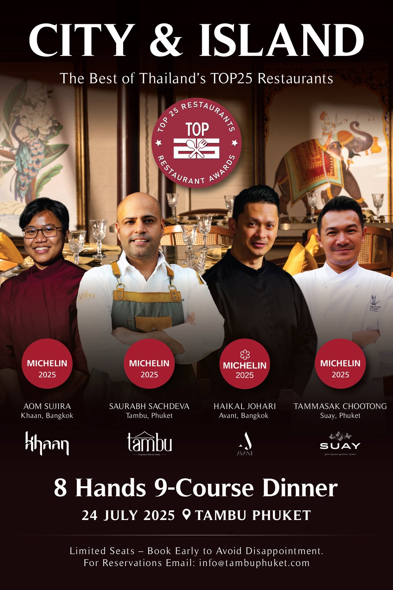 CITY and ISLAND 8-Hands 9-Course Dinner at Tambu Phuket