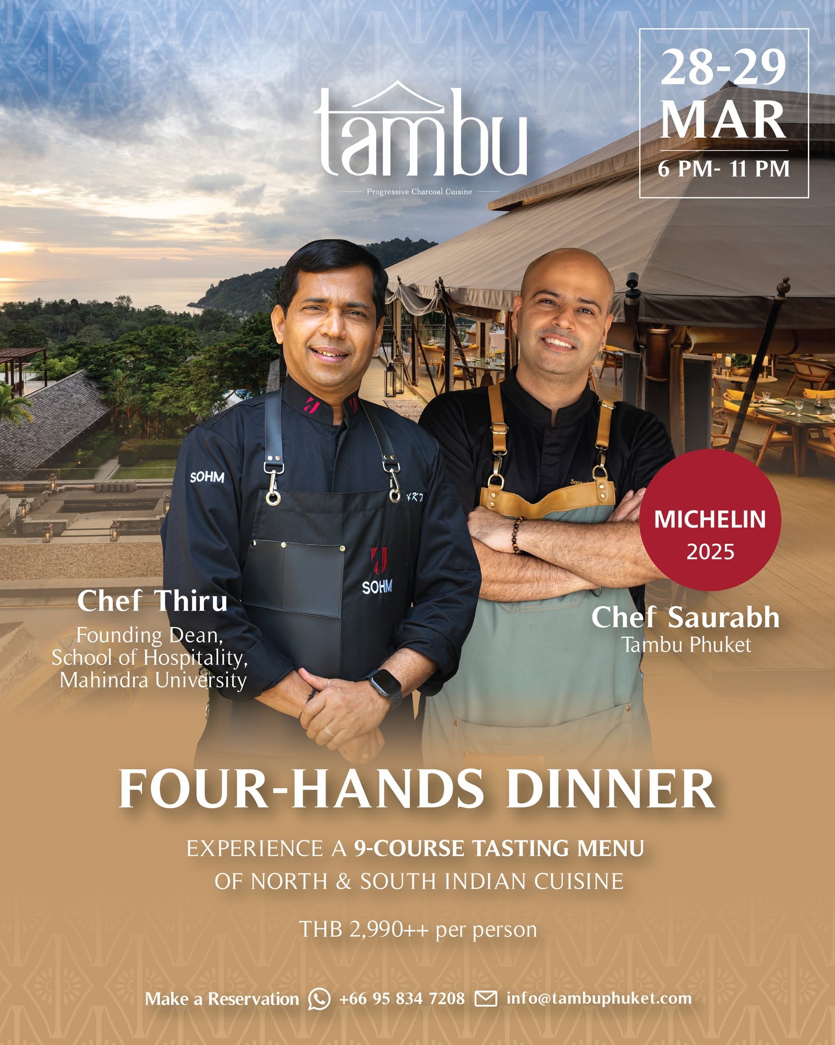 Special Guest Chef Thiru 4 Hands Dinner at Tambu Phuket