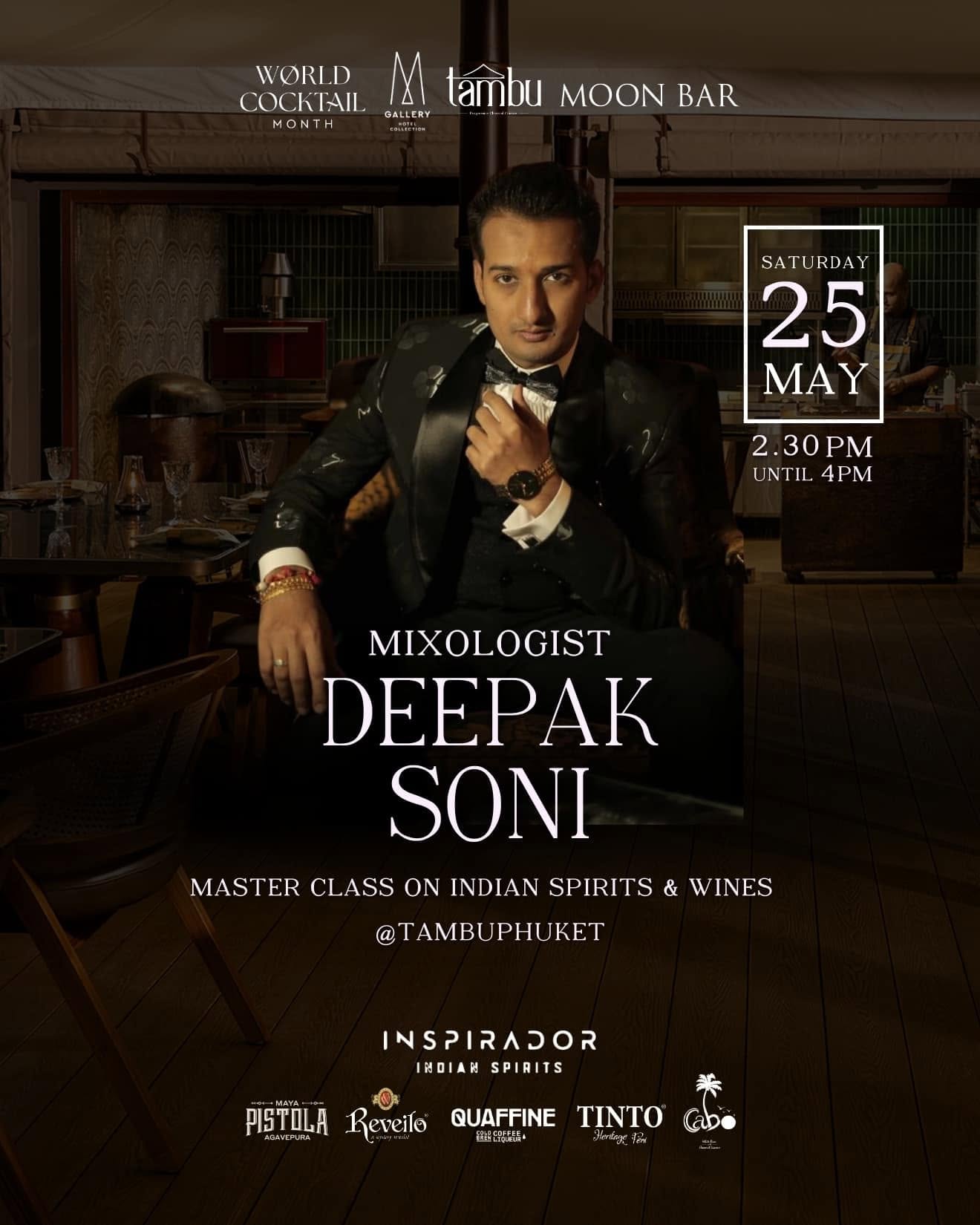 Indian Spirits and Wines Masterclass with Deepak Soni at Tambu Phuket