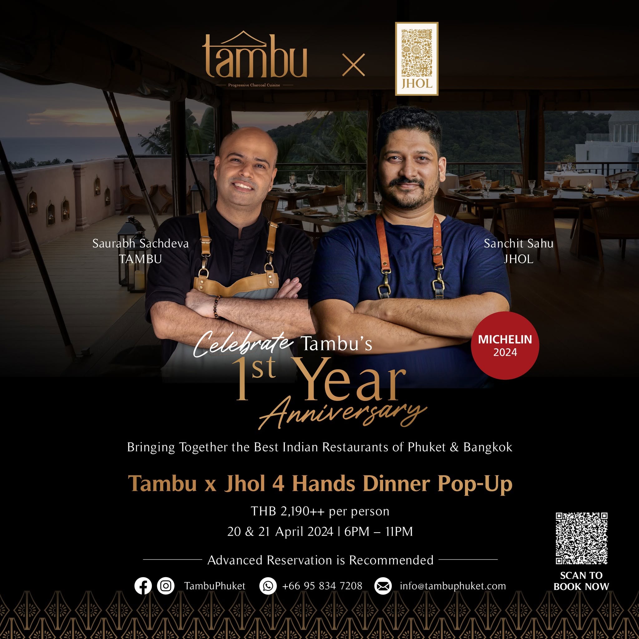 1 Year Anniversary 4 Hands Dinner Pop-Up with Jhol at Tambu Phuket