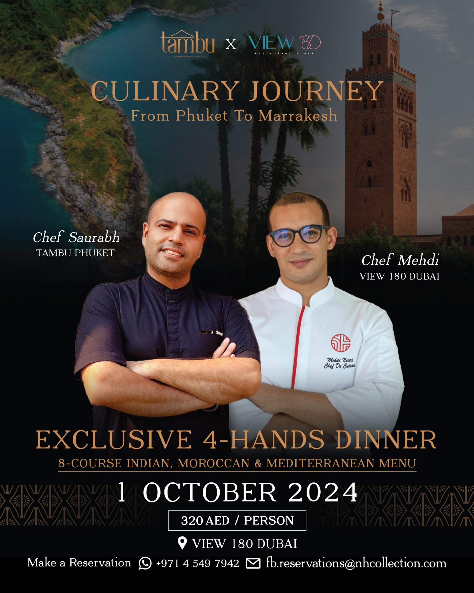 VIEW 180 Dubai 4 Hands Dinner at Tambu Phuket